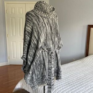 New York & Company Black and White Cowl Neck Sweater